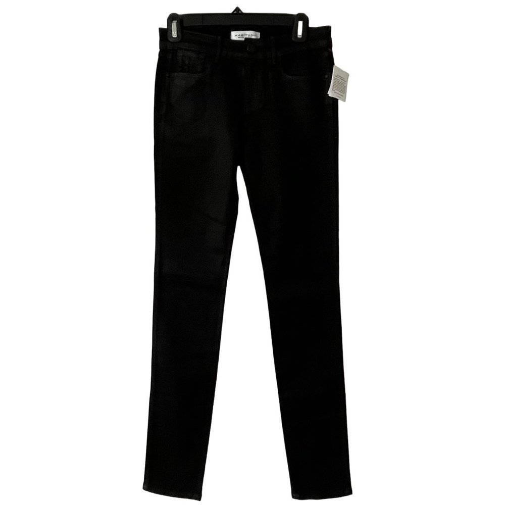 Habitual Eve Hi-Rise Skinny Coated Jeans Black Licorice 25 New With Partial Tags